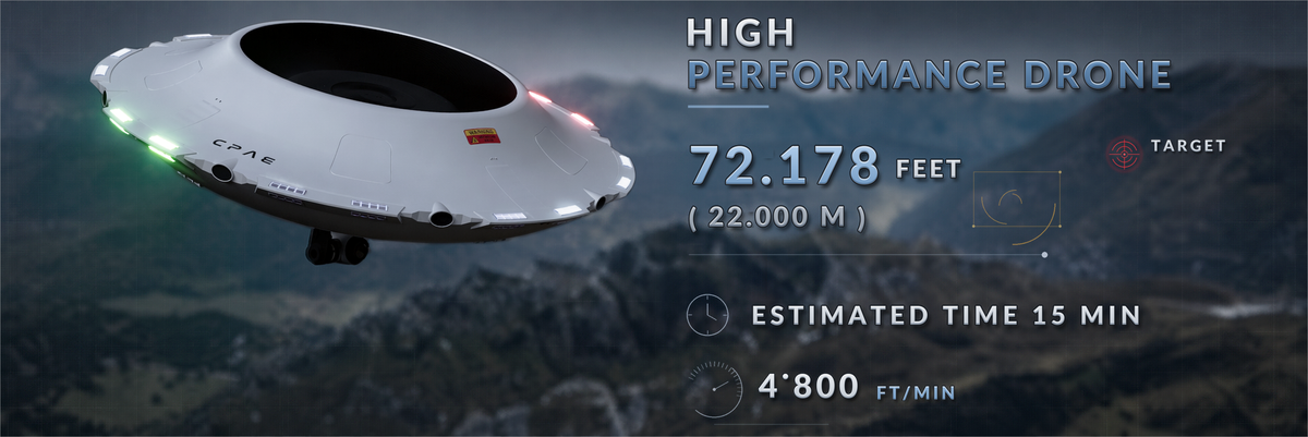 CPAE high-performance drone campaign flyer